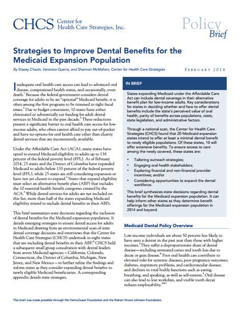 Insurance was never this easy! Strategies to Improve Dental Benefits for the Medicaid Expansion Population - Center for Health ...