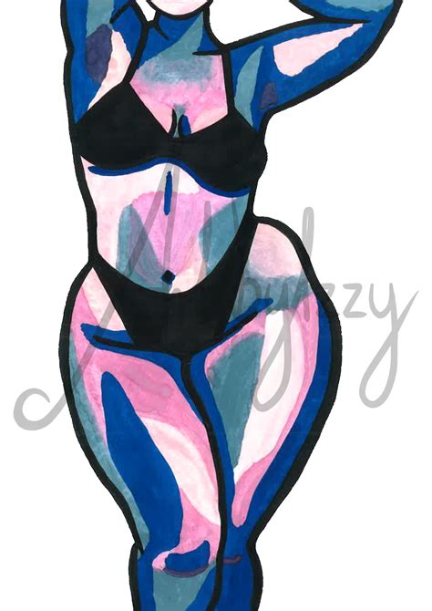 Body Positive Nude Art Print Curvy Nude Woman Print Etsy UK