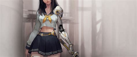 2560x1080 Warrior Anime Girl With Sword 2560x1080 Resolution Hd 4k