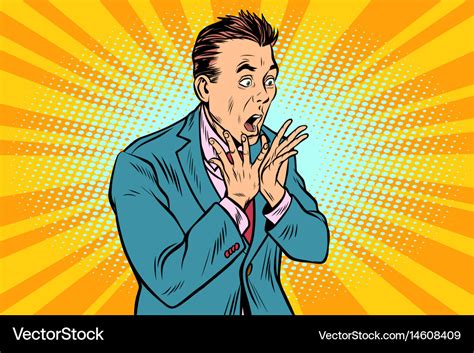 Businessman Scared Shock Reaction Royalty Free Vector Image