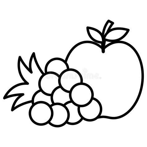 Apple And Grapes Fresh Fruits Stock Vector Illustration Of Fresh
