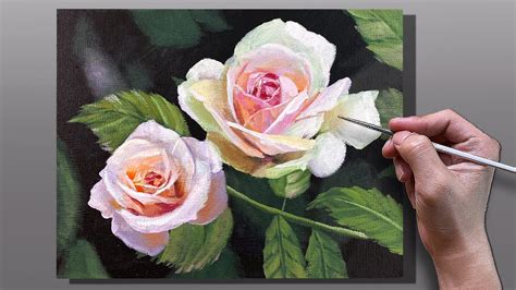 How To Paint White Roses Acrylic Painting Correa Art YouTube