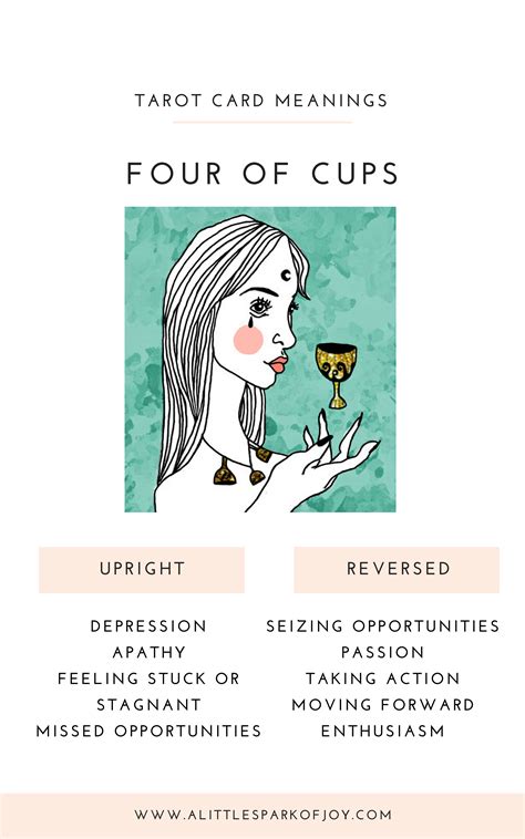 Four of cups, minor arcana, cups iv. Four of Cups Tarot Card Meaning: Love, Health, Money & More in 2020 | Tarot card meanings, Tarot ...