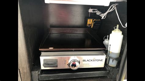 Some grills and vent hoods contain halogen lighting. Install Blackstone Griddle to RV Outdoor Kitchen - Imagine ...