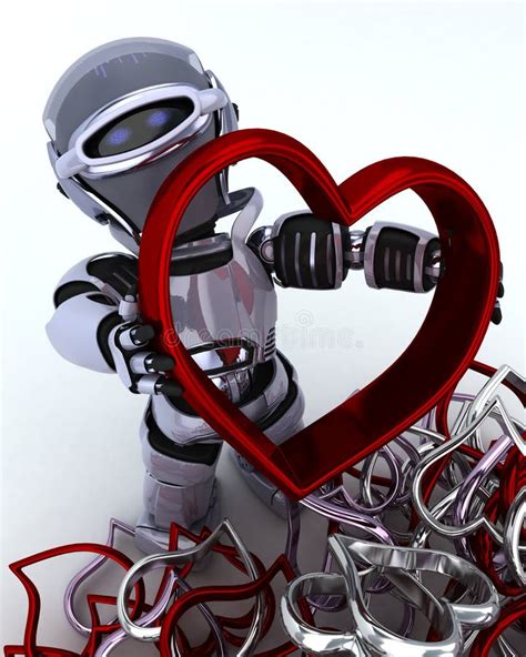 Robot Romance Android Love Concept Hugging Each Other Stock Vector