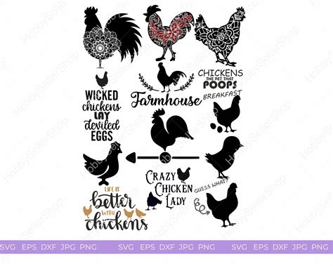 Chicken And Rooster Svg Bundle In Chickens And Roosters Rooster The