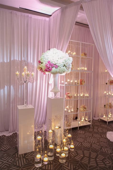 How to make 3 pink rose flower candles # flower candles in containers ep.2 the ingredients are as below: Reception Décor Photos - Candles and Flowers on Shelf ...