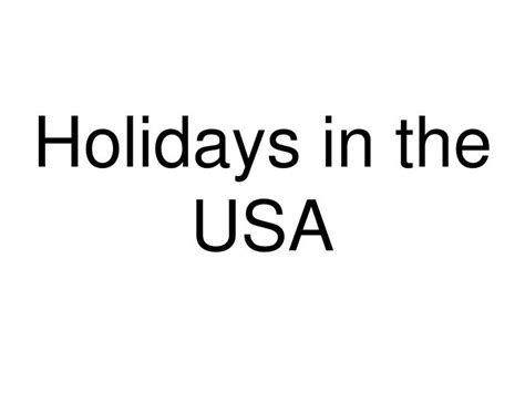 Ppt Holidays In The Usa Powerpoint Presentation Free Download Id