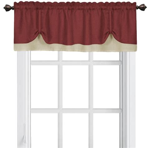 Woven Trends Two-Tone Window Curtain Valance, Double Layer Short