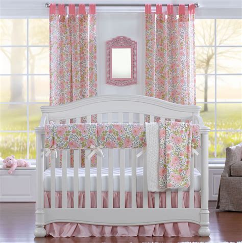 Pink Botanical Floral Crib Bedding | Floral Crib Bedding | Floral crib bedding, Crib bedding ...