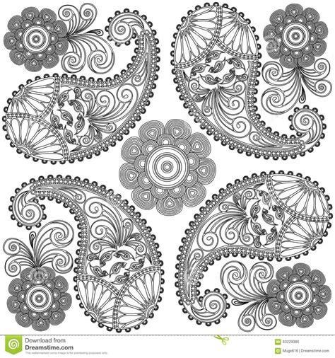 Paisley Doodlesblack And White Mandalacoloring Pages