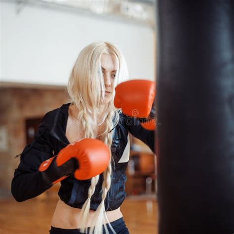 Pretty Sport Woman With Boxing Gloves Stock Photo Image Of Cute