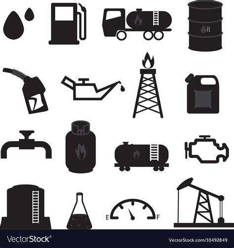 Fuel Oil And Gas Icons Set Royalty Free Vector Image