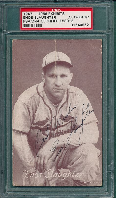 Lot Detail 1947 66 Exhibits Enos Slaughter Signed Psa Authentic