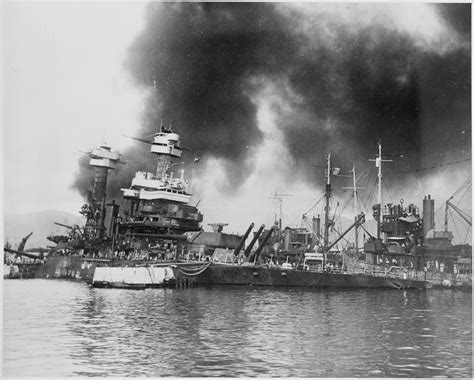 Filenaval Photograph Documenting The Japanese Attack On Pearl Harbor