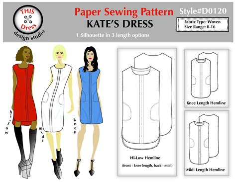 Paper Sewing Pattern 0 16 Sizes For Dropped Shoulder Straight