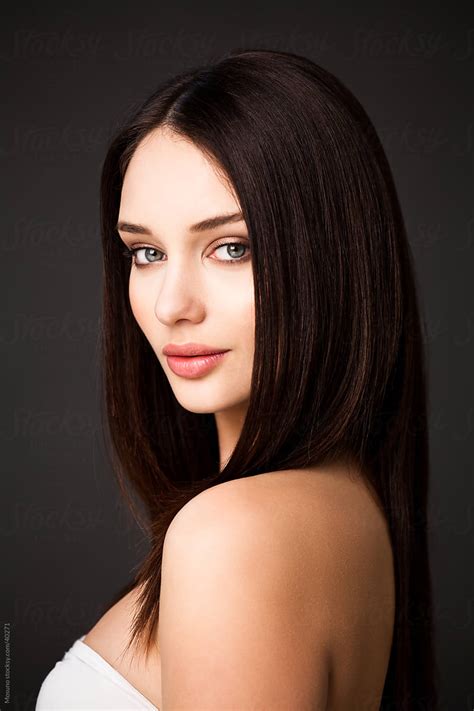 Portrait Of A Beautiful Young Brunette By Stocksy Contributor
