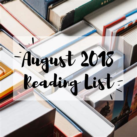 August 2018 Reading List | Reading lists, Reading, Reading ...