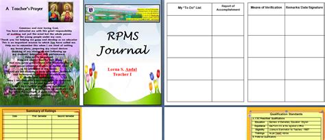 Rpms Journal Template Sample Deped Lps