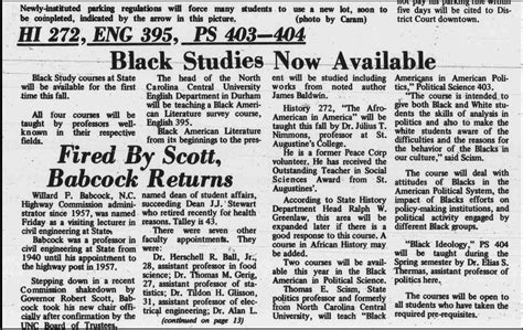 Fabulous 50 First Black Studies Classes Offered Nc State University