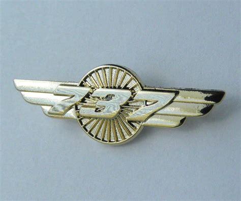 Boeing 737 Pilot Wings Gold Colored Aircraft Plane Lapel Pin Badge 15