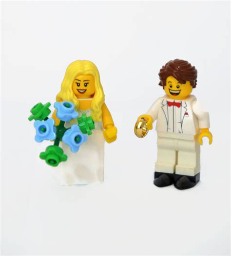 New Line Custom Lego Minifigure Bridal Couple V2 Wedding
