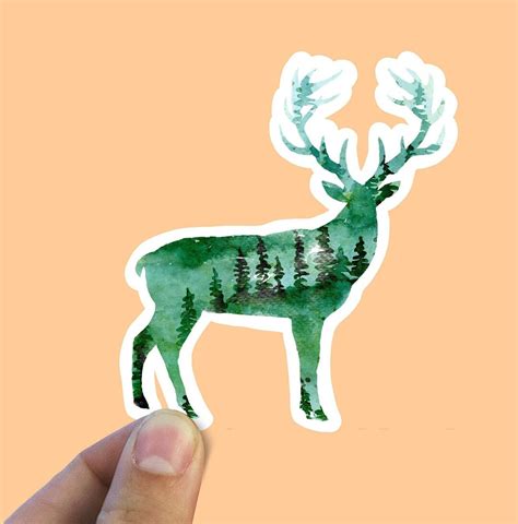 Lush Forest Deer Vinyl Sticker Deer Sticker Best Friend T Laptop