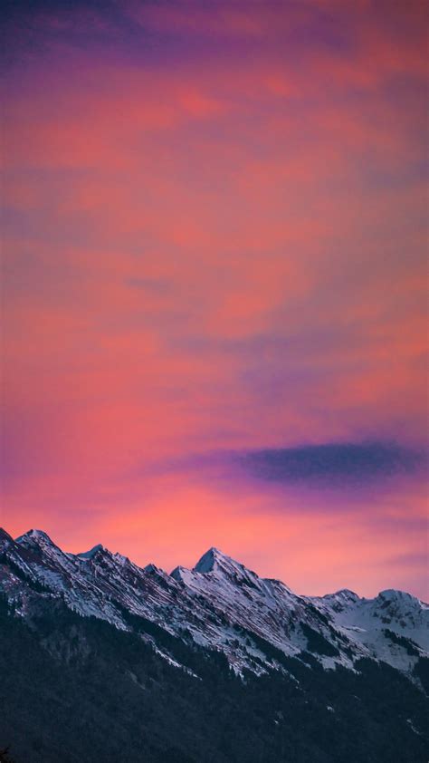 Download Wallpaper 1350x2400 Mountains Clouds Dusk Mountain Range