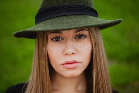 Pretty Girl Wearing Hat Stock Photo Image Of Adult Fashion 82977946