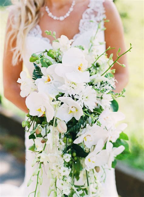 Cascading White Orchid Bridal Bouquet Orchid Bridal Bouquets Wedding Bridal Flowers
