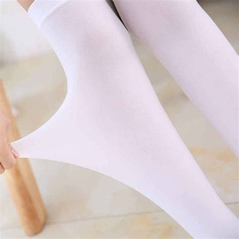 Fennasi Women S Thick White Black Stockings Sexy Thigh High Socks Over Knee Kawaii Stockings