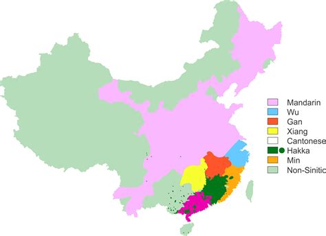 This Map Shows Where The Different Languages Are Spoken In China There