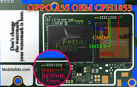 Oppo A S ISP EMMC Pinout For Flashing And Remove FRP Lock