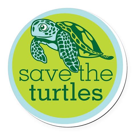 Save Turtles Logo Round Car Magnet By Admincp10160523