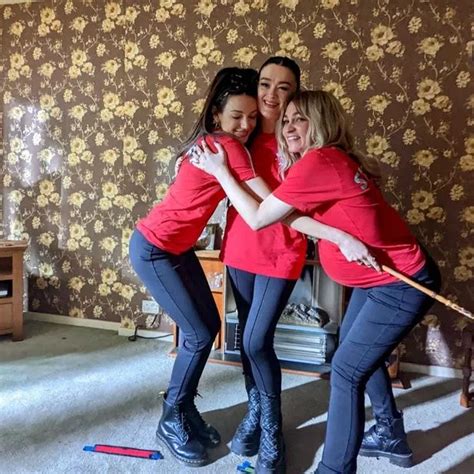 michelle keegan cuddles co star as she shares behind the scenes snaps from brassic irish