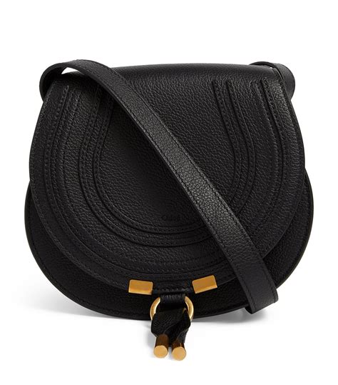 Womens Chloé Black Small Leather Marcie Saddle Bag Harrods Uk