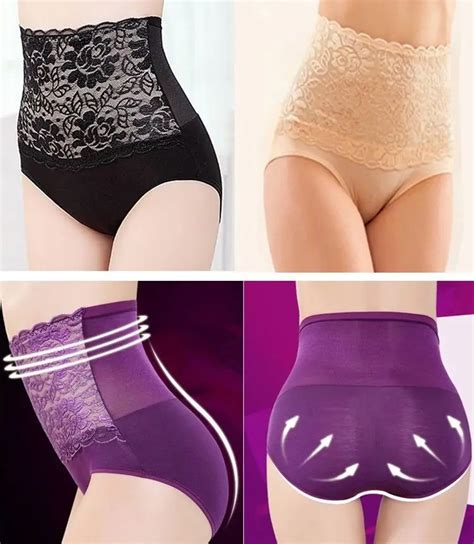 Hot Shaper Hip Abdomen Tummy Control Panties High Waist Briefs Underwear Sexy Lace High Waist