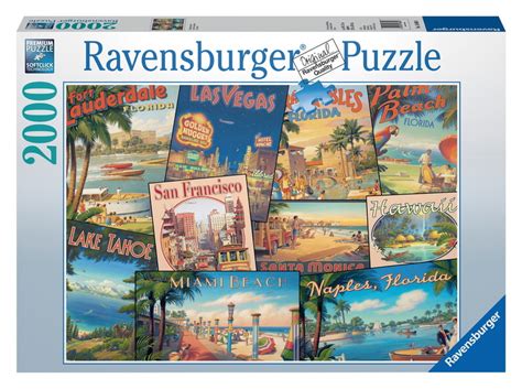 Ravensburger 2000 Piece Jigsaw Puzzle Vintage Vacations Board Game