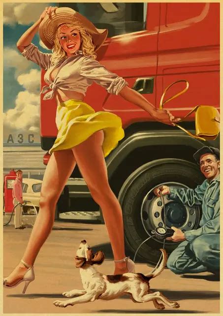 Aliexpress Com Buy World War II Red PIN UP GIRLS USSR Soviet Vintage Kraft Paper Retro Poster