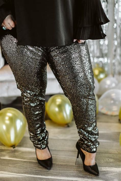 Curvy Cue The Glitz Gold Plus Size Sequin Pants With Images