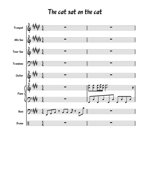 Thecatsatonthecat Sheet Music For Piano Trombone Saxophone Alto