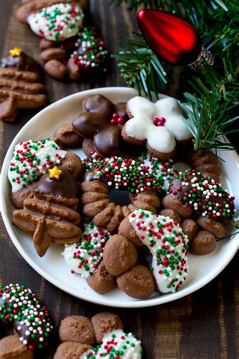 You can freeze many of our cookie recipes to save you time during the busy month of december. Chocolate spritz cookies coated in sprinkles on a serving plate. | Chocolate spritz cookies ...