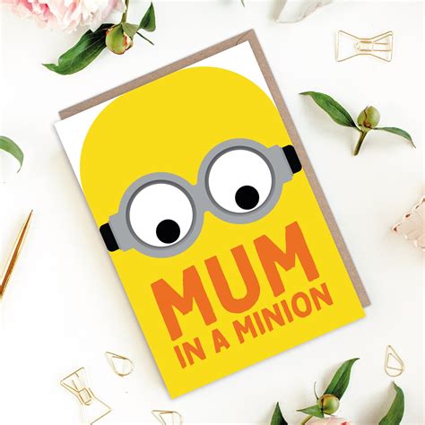 Mum In A Minion Mothers Day Card Minion Mothers Day Etsy