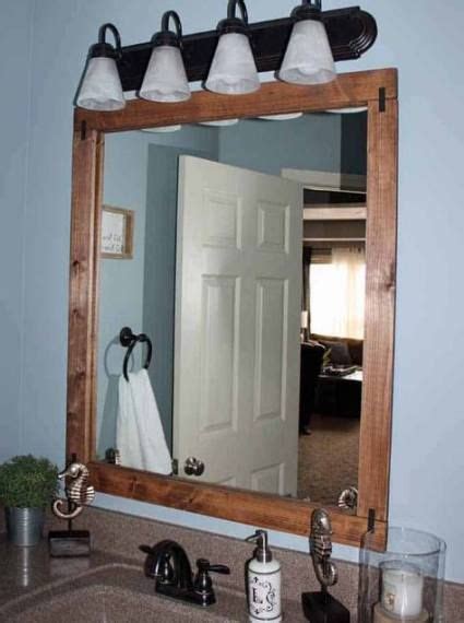 Wood Frame Mirror Diy Bathroom 36 Ideas Bathroom Mirrors Diy Mirror Frame Diy Diy Bathroom