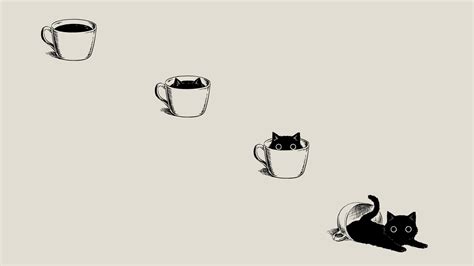 Wallpaper Anime Manga Minimalism Simple Background Coffee Black
