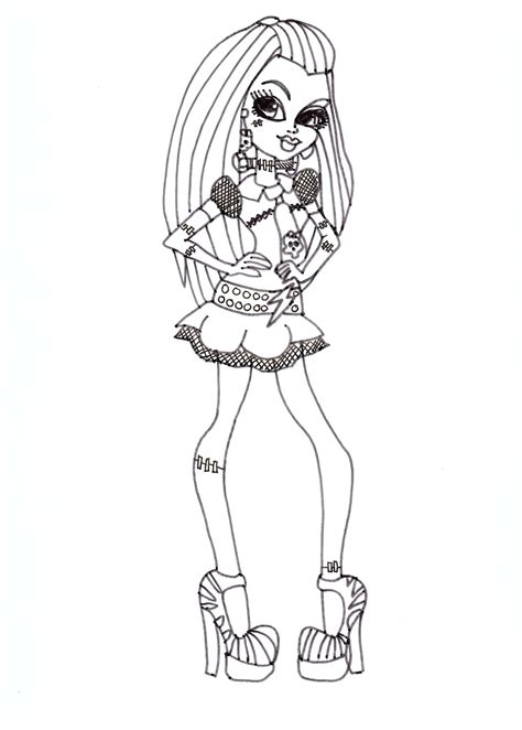 Printable Free Monster High Frankie Stein Coloring Sheets For Girls