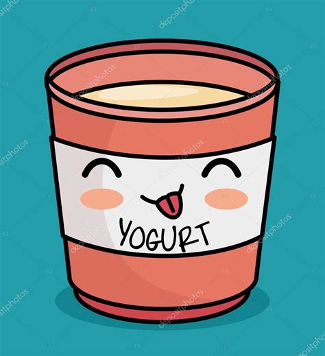 Imagenes De Yogurt Kawaii | dise 241 o de icono cute kawaii yogur ...