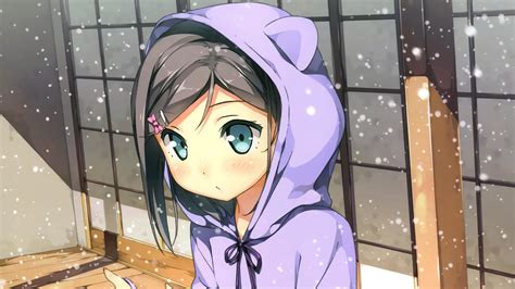 Hoodie Cute Anime Girl Wallpaper 021