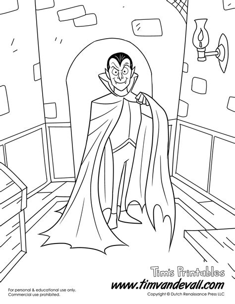 Vampire Coloring Page Tims Printables