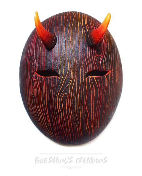 Demon Wood Mask By Bueshang Japanese Demon Mask Mask Design